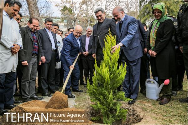 آیین کاشت درخت در بیمارستان شریعتی توسط شهردار تهران 25
