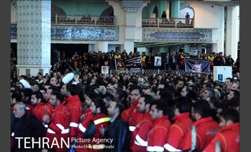 تشییع شهدای آتش نشان در شبستان مصلی 14