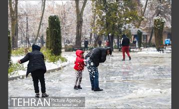 روز برفی تهران در پارک شهر 17