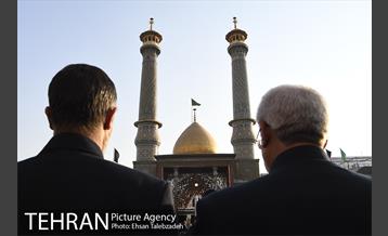 مراسم تعویض پرچم گنبد حرم حضرت عبدالعظیم (ع) 3