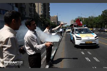 رژه خودرویی تاکسیرانان تهران برای بیعت با رهبر انقلاب 14