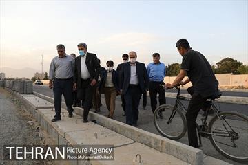 بازدید شهردار تهران از ضلع جنوبی خیابان استاد معین در پادگان جی 15