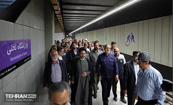 آیین تست گرم مسیر پایانی خط ۷ مترو تهران و بهره‌برداری از ورودی دوم ایستگاه آهنگ 35