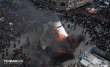 خیمه سوزان ظهر عاشورا در چهارراه گلوبندگ 10