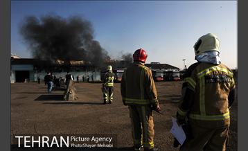 مانور آتش نشانی در شرکت اتوبوسرانی 3