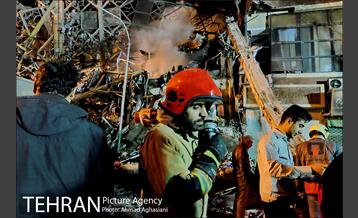 تلاش شبانه برای نجات آتش نشانان بازمانده در پلاسکو 16