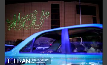 نورپردازی لیزری ویژه ولادت امام رضا(ع) در فلکه دوم صادقیه 19