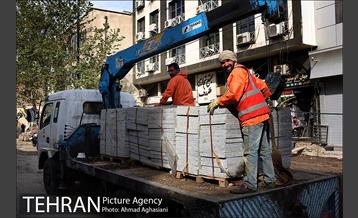 سنگ فرش شدن خیابان پامنار‎  12