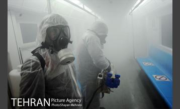 عملیات ضدعفونی کردن مترو تهران 6