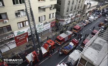 آتش سوزی در خیابان بهار تهران 77