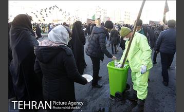 نظافت و پاکسازی مسیرهای مراسم تشییع پیکر سردار قاسم سلیمانی  2