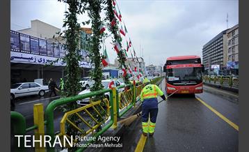 خدمات شهرداری تهران در پایان راهپیمایی یوم الله 22 بهمن 35