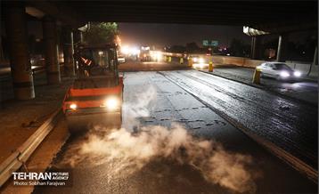 عملیات آسفالت‌ریزی در پایتخت 11