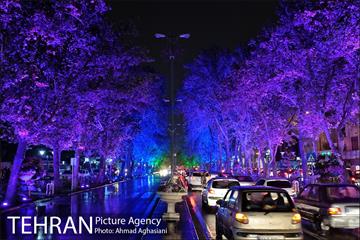 نورپردازی درختان بلوار میرداماد 1