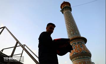 اهتزاز پرچم حرم سیدالشهدا(ع) بر فراز گنبد حرم عبدالعظیم حسنی(ع) 20