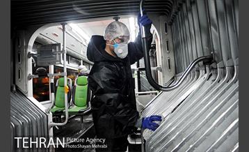 عملیات ضد عفونی کردن اتوبوس های تهران 25