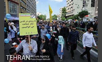 حضور شهردار تهران در راهپیمایی روز قدس 10