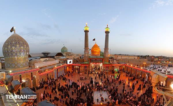 اهتزاز پرچم حرم سیدالشهدا(ع) بر فراز گنبد حرم عبدالعظیم حسنی(ع) 40
