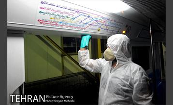 عملیات ضد عفونی کردن مترو تهران 4