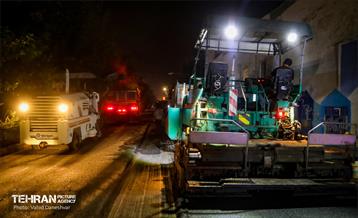 عملیات تراش و روکش مکانیزه آسفالت در سطح منطقه ۱۷