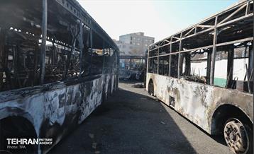 خسارات وارده به اتوبوس‌های شهر تهران 54