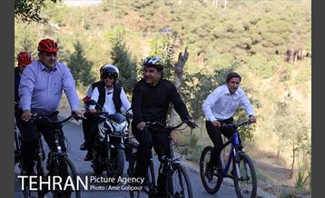 بازدید پیروز حناچی شهردار تهران از بوستان جنگلی چیتگر تا دریاچه شهدای خلیج فارس 7