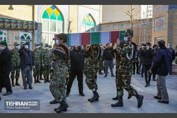 مراسم تشییع پیکر دو شهید گمنام دفاع مقدس در منطقه 11