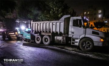 عملیات تراش و روکش مکانیزه آسفالت در سطح منطقه ۱۷