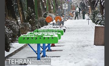 روز برفی تهران در بوستان ملت 1