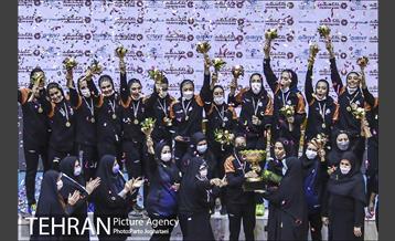 جشن قهرمانی سایپا در لیگ والیبال زنان 23