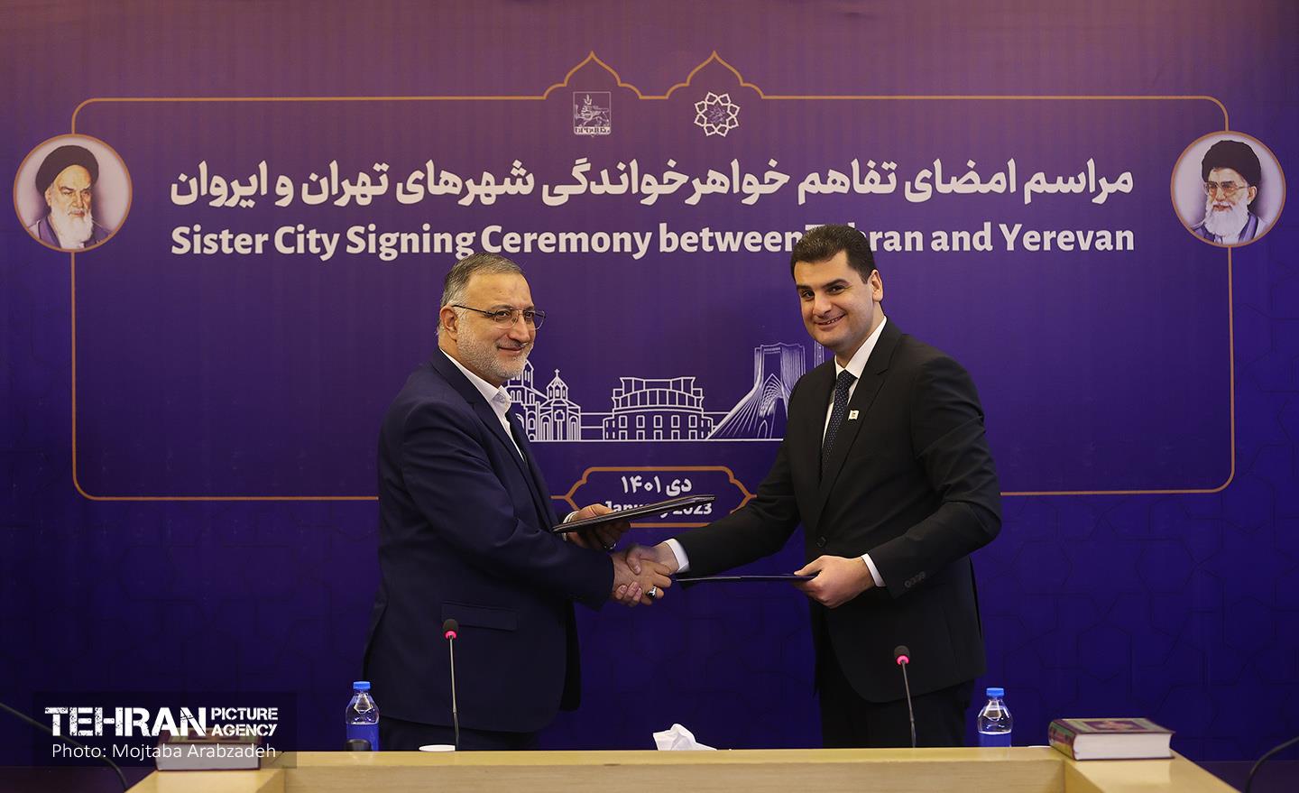 آیین امضای تفاهم‌نامه خواهرخواندگی بین تهران و ایروان 12