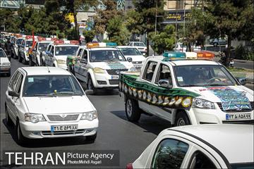 کاروان عزاداری خودرویی شهربانان و معبربانان بسیجی منطقه ۲