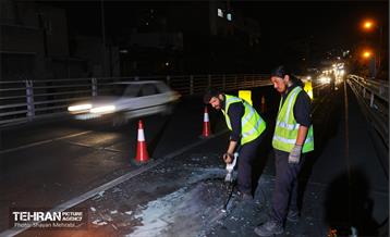 مرمت و بازسازی روکش پل تقاطع حافظ و طالقانی 7