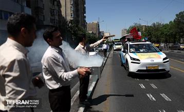رژه خودرویی تاکسیرانان تهران برای بیعت با رهبر انقلاب 14