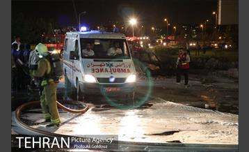 مانور اطفای حریق در پمپ بنزین شهرک استقلال 10