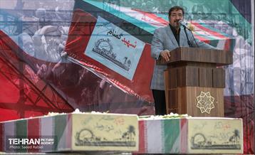 مراسم تشییع و خاکسپاری دوشهید گمنام دفاع مقدس در دریاچه چیتگر 51