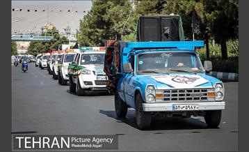 کاروان عزاداری خودرویی شهربانان و معبربانان بسیجی منطقه ۲