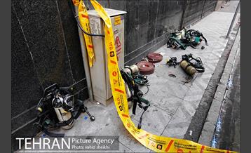 پایان عملیات اطفای حریق ساختمان برق حرارتی میدان ولیعصر 19