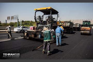 بازدید از آخرین وضعیت بهسازی روکش آسفالت آزادگان 4