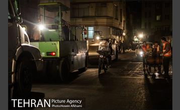 عملیات آسفالت ریزی در ناحیه یک منظقه هفت‎ 1