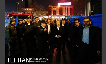 بازدید سرزده  شهردار تهران از محل آتش‌سوزی ساختمان برق حرارتی وزارت نیرو 1