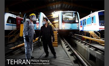 عملیات ضدعفونی کردن مترو تهران 12