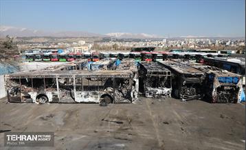 خسارات وارده به اتوبوس‌های شهر تهران 44