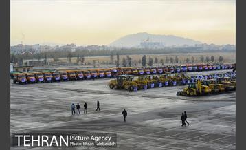 مانور ماشین آلات و تجهیزات ستاد برف روبی شهرداری تهران 7