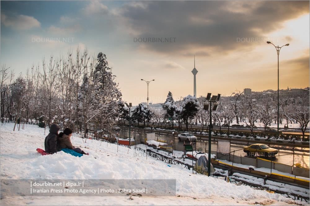 محله ده ونک در روزهای برفی تهران 1