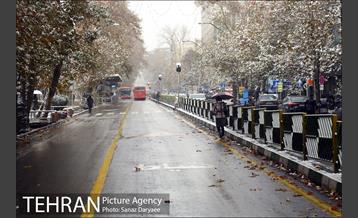 بارش برف پاییزی در تهران 1