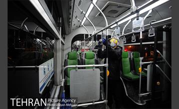 عملیات ضد عفونی کردن اتوبوس های تهران 18