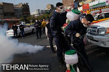 عملیات ضدعفونی المان های شهری منطقه 6 6