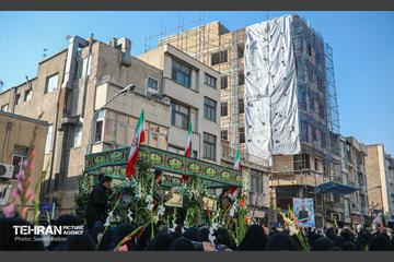 مراسم تشییع پیکر دو شهید گمنام دفاع مقدس در منطقه 11