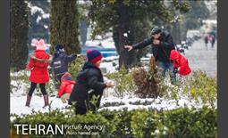 روز برفی تهران در پارک شهر 21